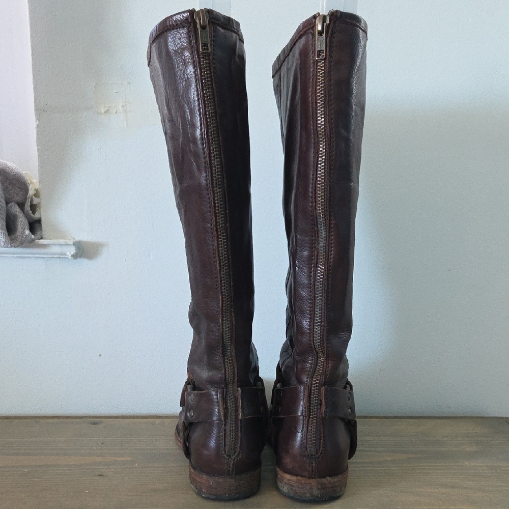 Brown Leather Knee-High Boots - Picture 6 of 11
